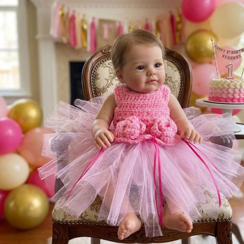 Doll dress pink - pink, tulle